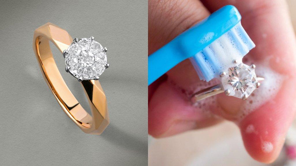 Mengembalikan kilau emas yang kusam bisa dengan campuran cuka dan baking soda.