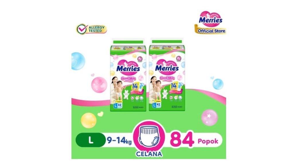 Merries Pants Good Skin Size L 9 - 14 kg 2 x 42 Pcs