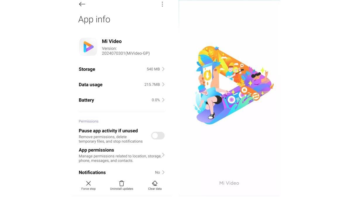 Ilustrasi Mi Video di HP Xiaomi