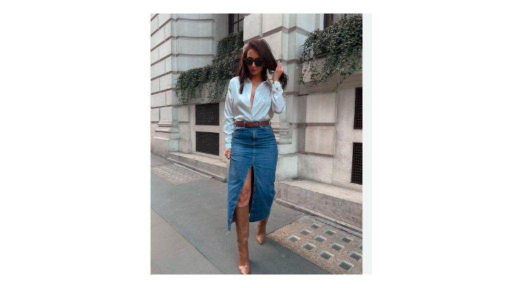 Mix and Match Office Look: Rok Jeans Midi + Kemeja