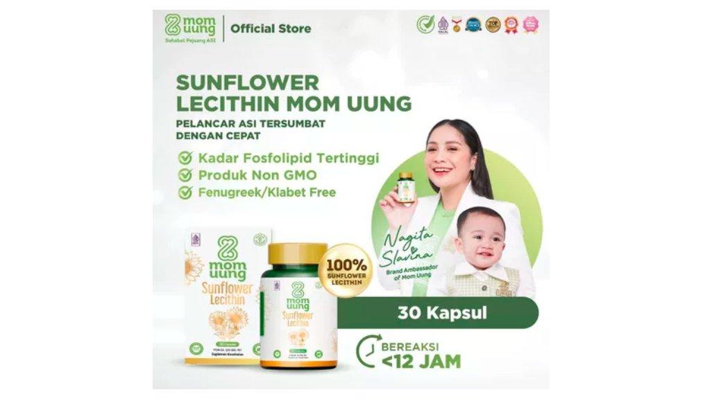 Mom Uung Sunflower Lecithin 30 Kapsul Melancarkan Sumbatan ASI