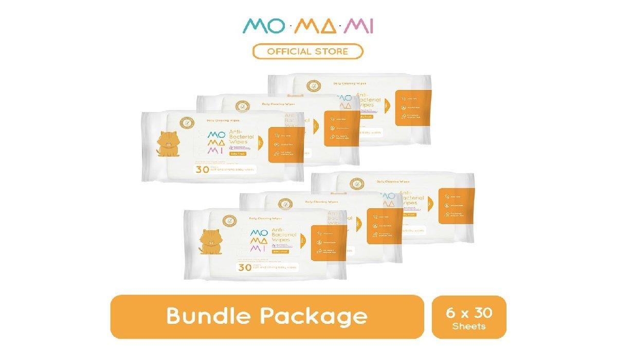 Momami Baby Antibacterial Wipes 6 Pack x 30 Sheet