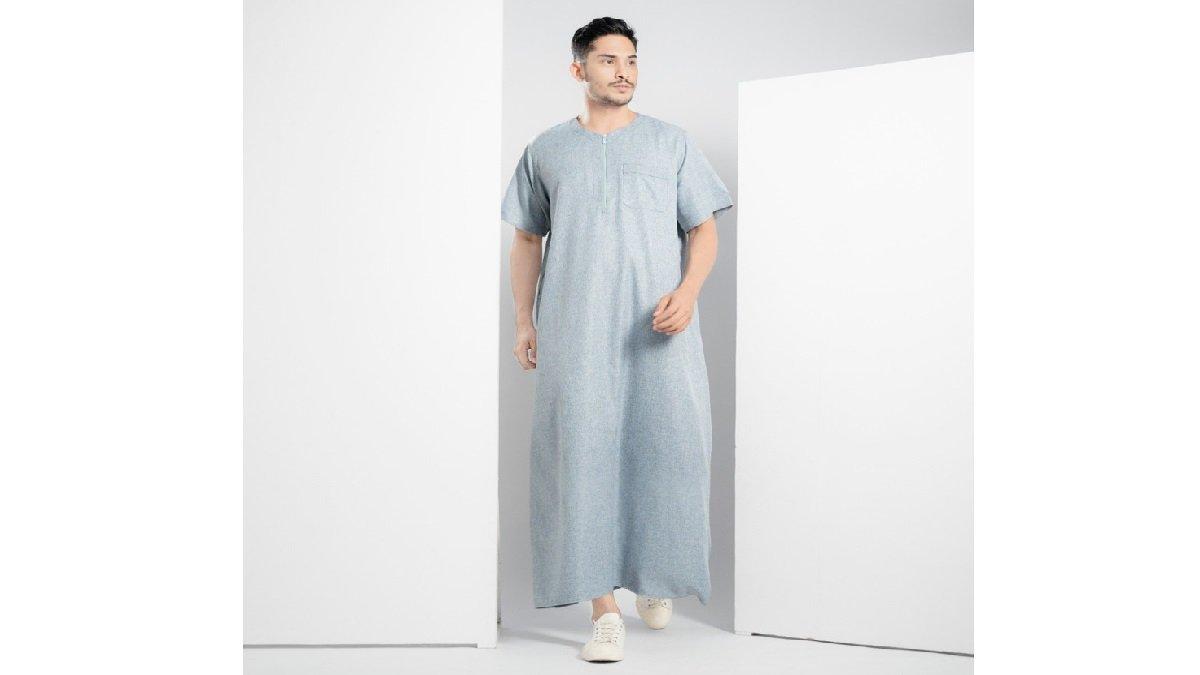 Muslimadani Jubah Dewasa SYAKIEB Gamis Pria Lengan Pendek