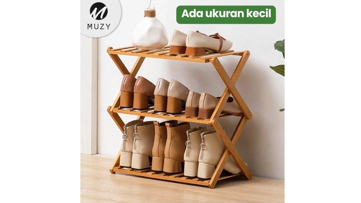 Muzy Rak Sepatu Kayu Zig zag