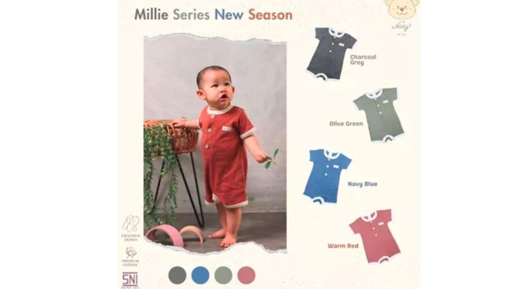 NARY Millie Series - Playsuit Baby - Jumpsuit Bayi 0-12 Bulan (1 Pcs)