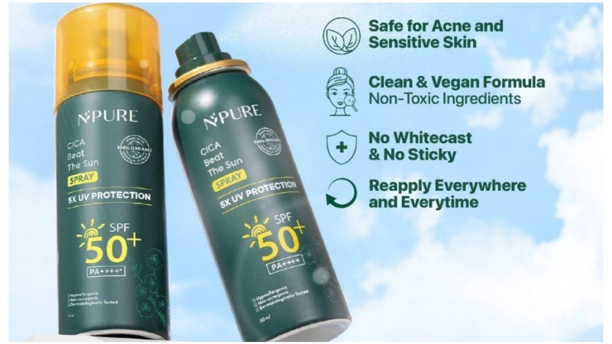 NPURE Cica Beat The Sun Spray SPF 50+ dan PA++++ 