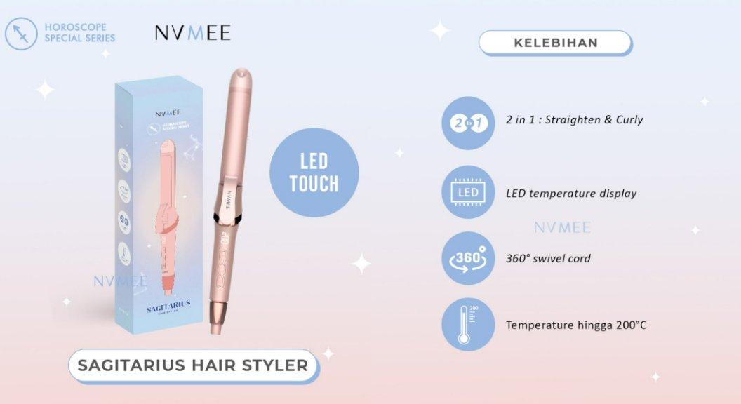 NVMEE Catokan Rambut 2in1 LED Touch Sagitarius Hair Styler
