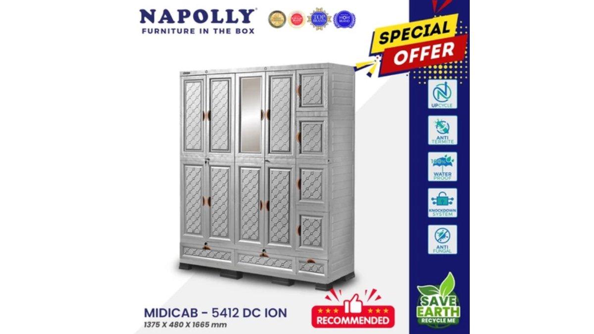 Napolly Medium Cabinet Gantungan + Cermin + Drawer + 5 Tower