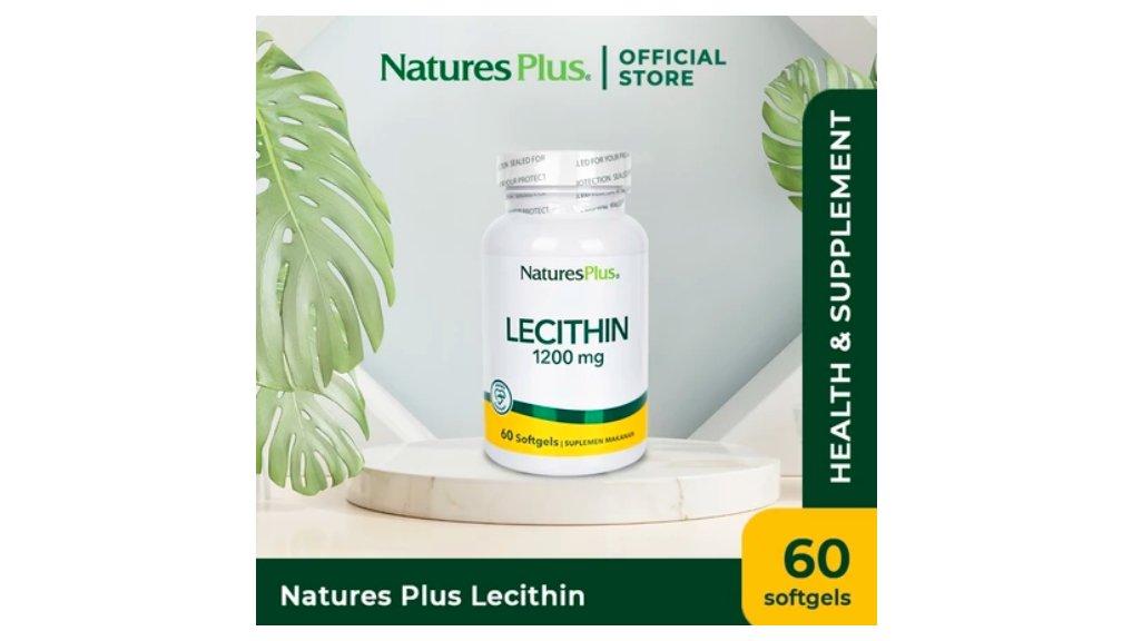 Natures Plus Lecithin 1200mg - 60 Softgels, Membantu Kesehatan Hati