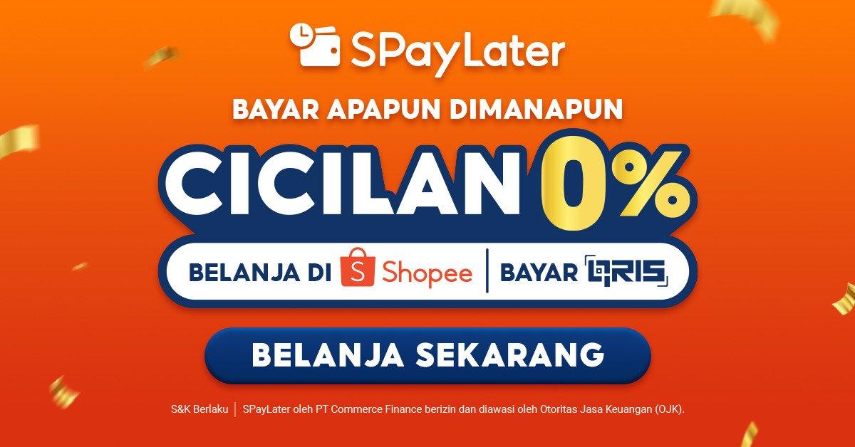 Belanja jadi makin mudah tanpa beban! Nikmati cicilan 0?ngan SPayLater kapan pun dan di mana pun. Bayar pakai QRIS, belanja di Shopee, tanpa bunga!