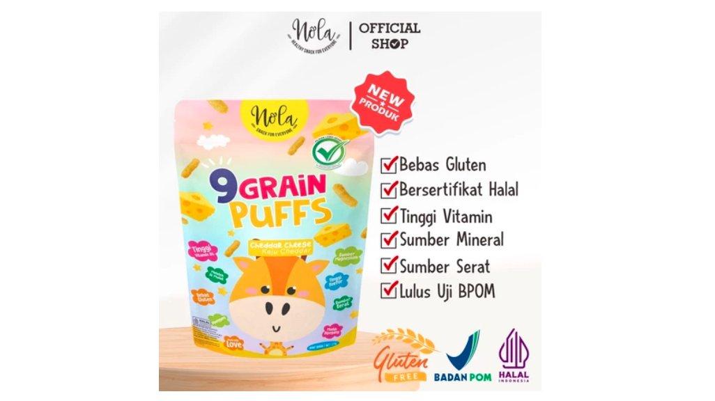 Nola Snack 9 Grain Puffs, Snack Anak Gluten Free
