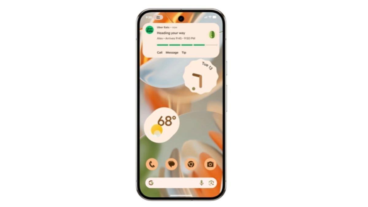 Ilustrasi tampilan notifikasi di Android 16