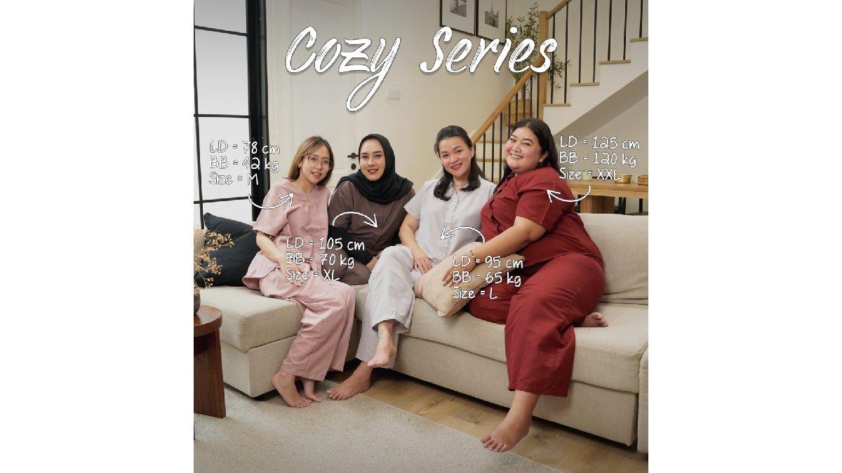 Nyonya Piyama Poly Bamboo Oversized Cozy Set Lengan Panjang