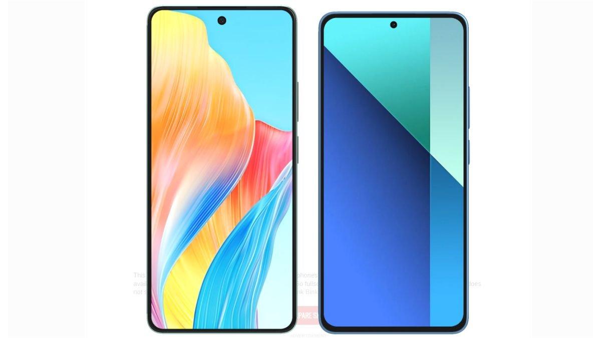Sisi muka OPPO A58 dan Xiaomi Redmi Note 13 terlihat mirip karena sama-sama punya poni punch hole