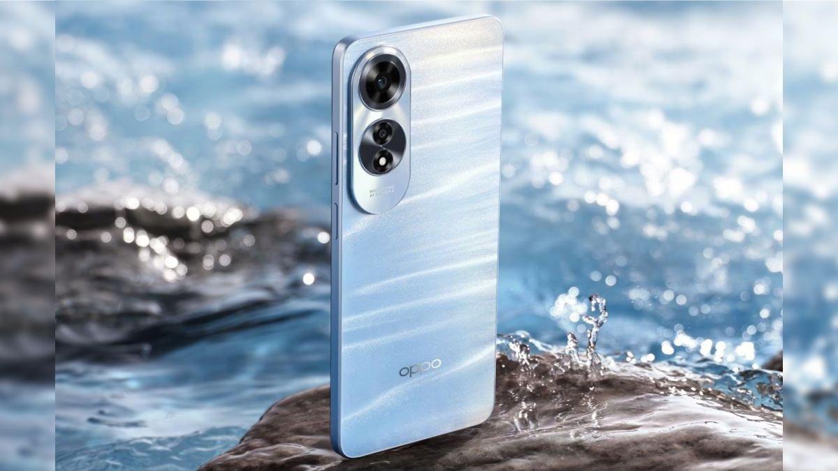OPPO A60 dalam opsi warna Biru Ombak.