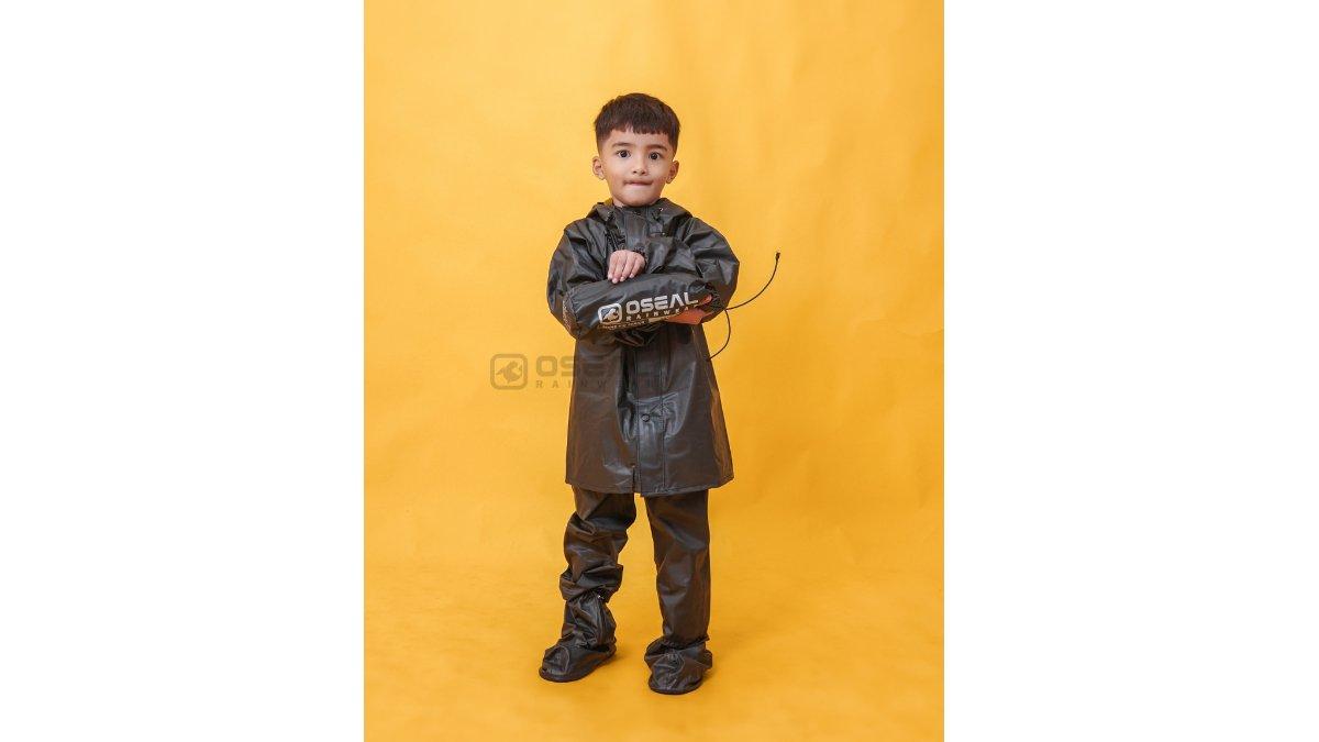OSEAL Jas Hujan Anak Laki Laki Perempuan Full Seal Shinekid Hijau