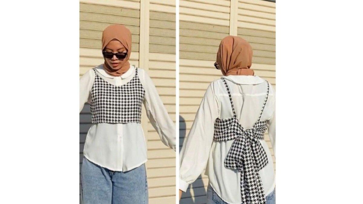 Outer Bella Vest Tali Pita Belakang Rompi Pita