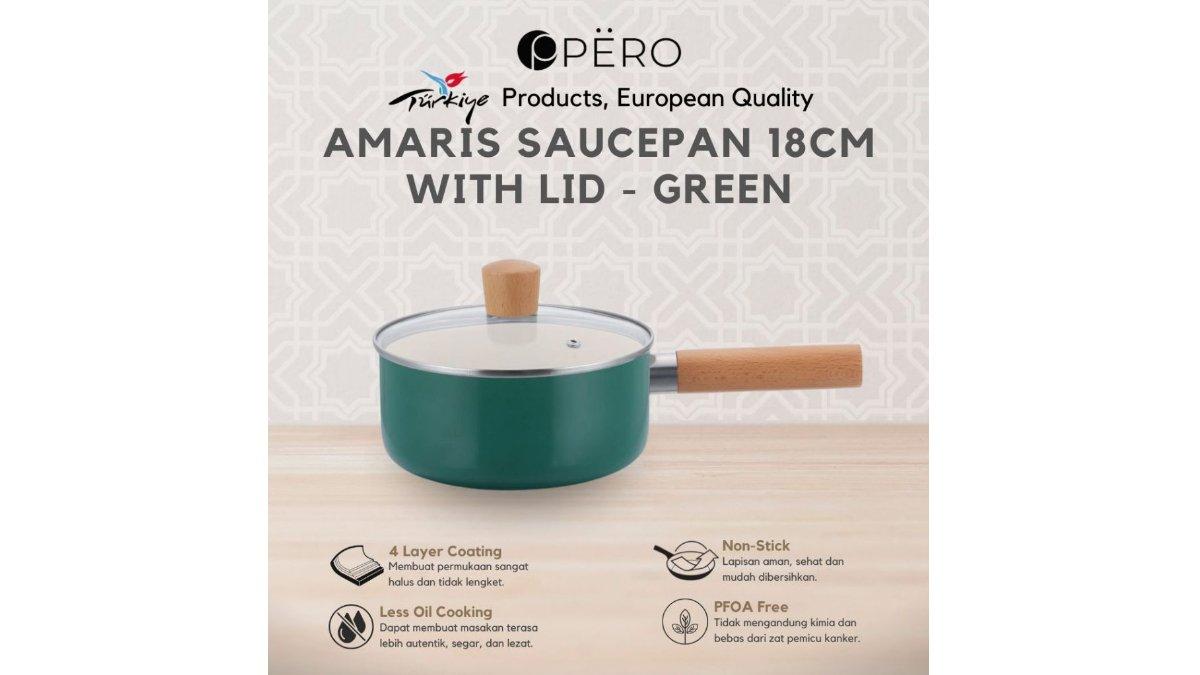 Pero Amaris Saucepan 18cm + Lid Wooden Handle