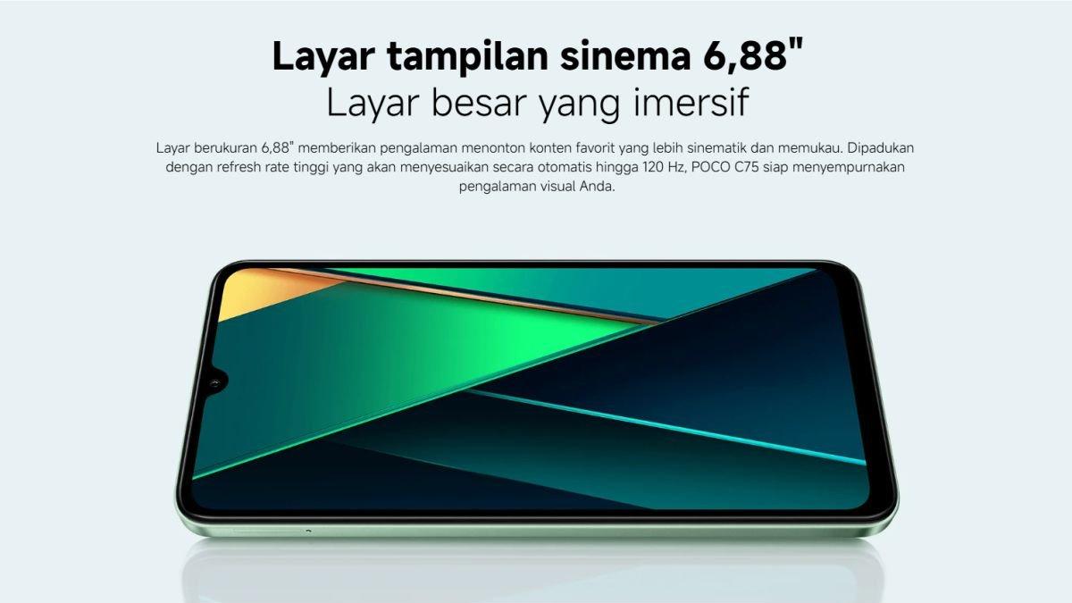 Ilustrasi layar POCO C75.