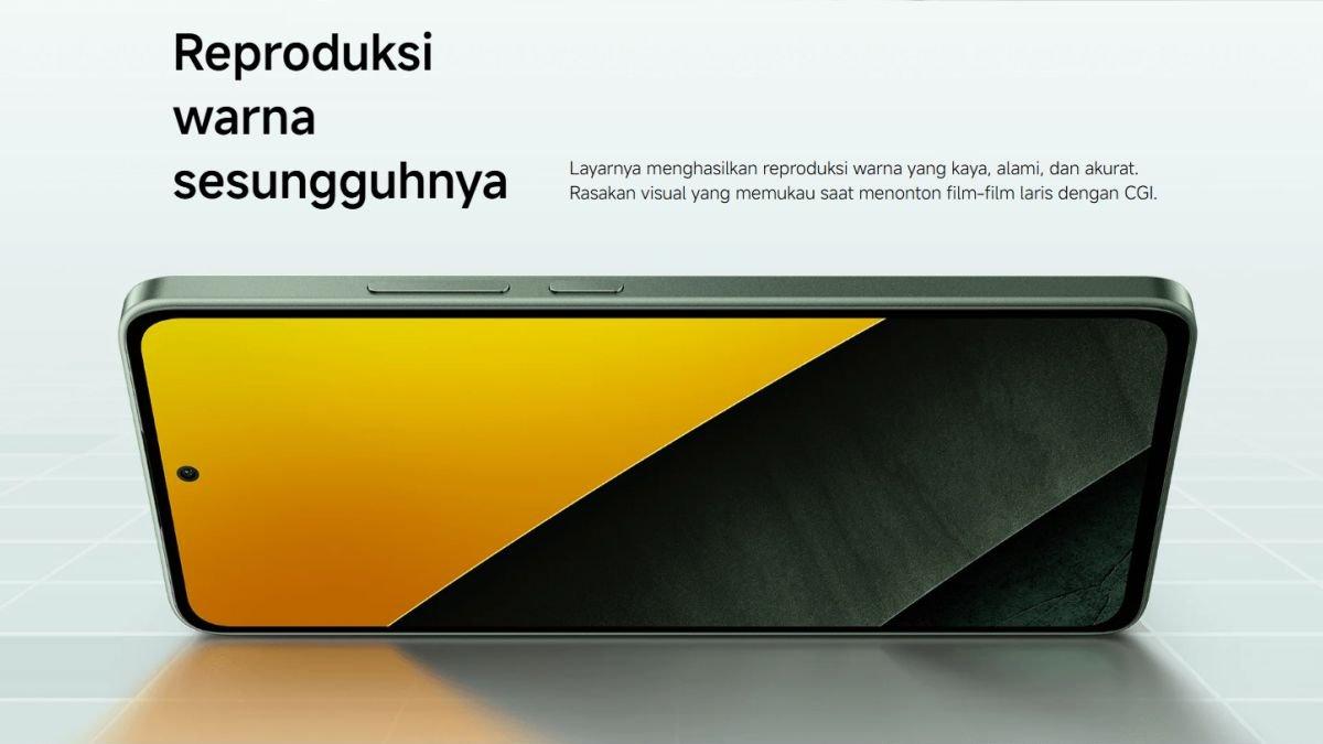 Ilustrasi bidang layar POCO M7 Pro 5G