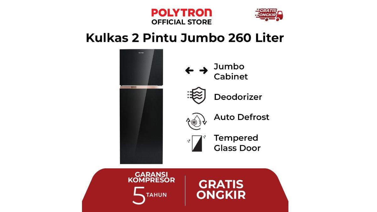 POLYTRON Belleza JUMBO Kulkas 2 Pintu 260 Liter PRW 29MNX