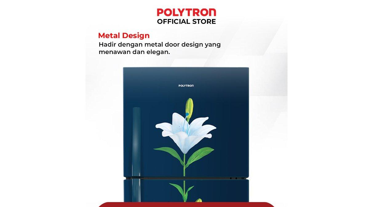 POLYTRON Kulkas 2 Pintu Beauty Steel 220 liter PRB 237LB