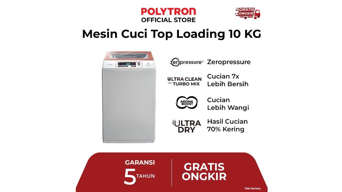 POLYTRON Mesin Cuci 1 Tabung Zeromatic Laguna series Hijab 10 KG