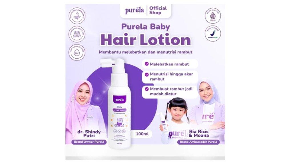 PURELA HAIR LOTION 100ML - Melabatkan dan Menutrisi Rambut Bayi -Natural Organic