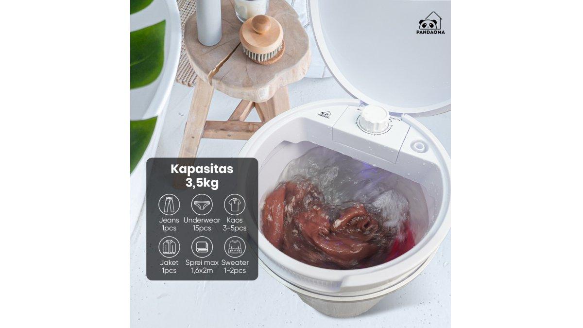 Pandaoma Mesin Cuci Mini Asper Mesin Cuci Mini 3.5kg serbaguna untuk berbagai bahan.