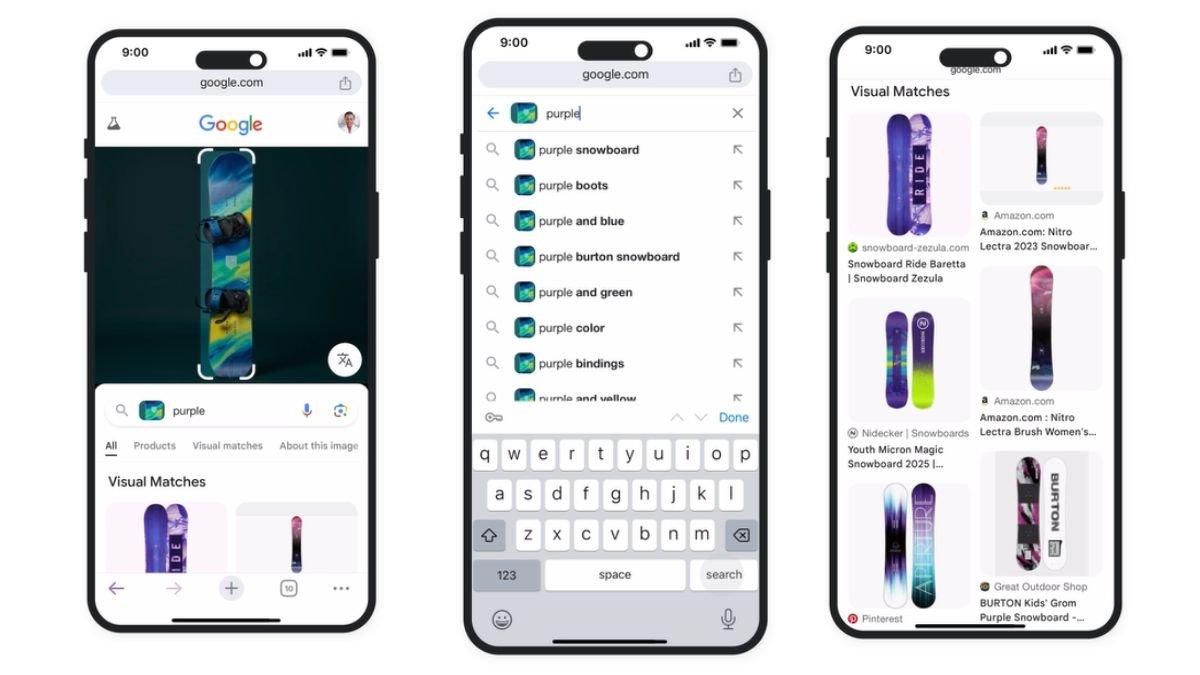 Ilustrasi pencarian Google Lens dengan gambar dan teks