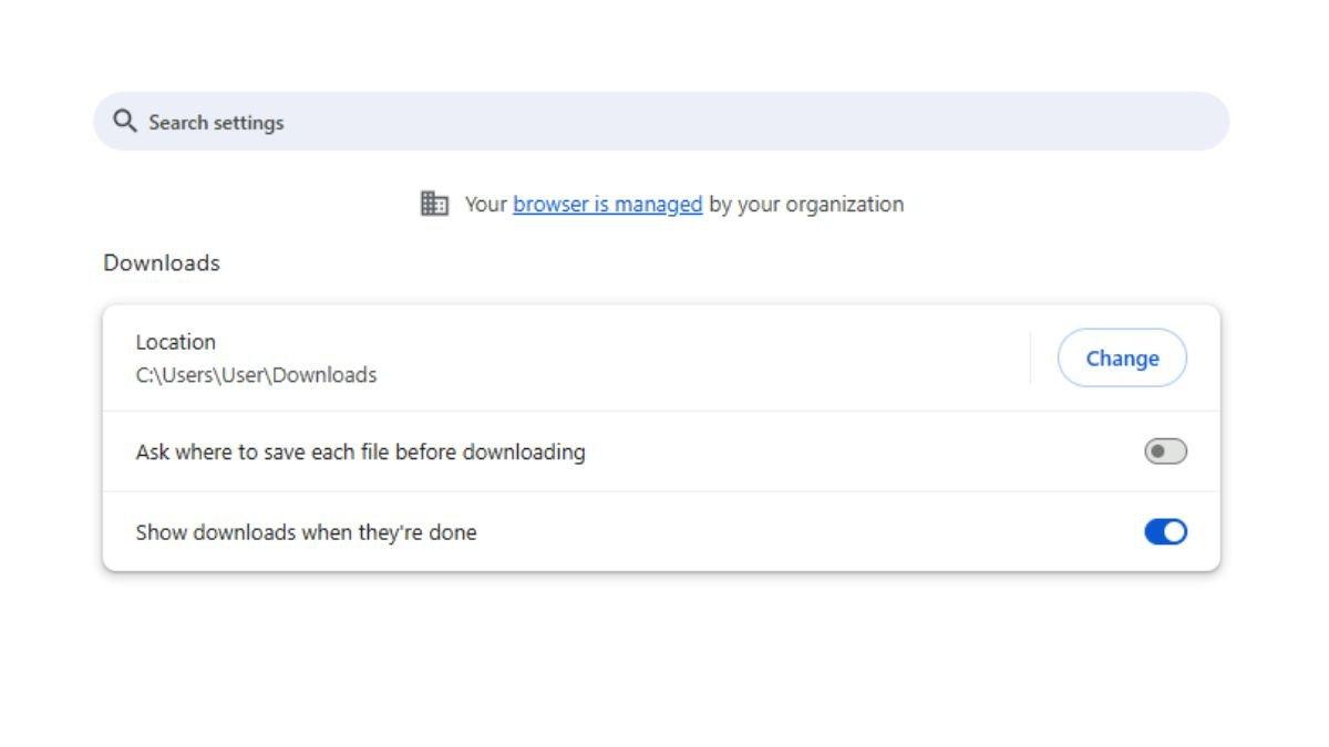 Pengaturan folder download Google Chrome