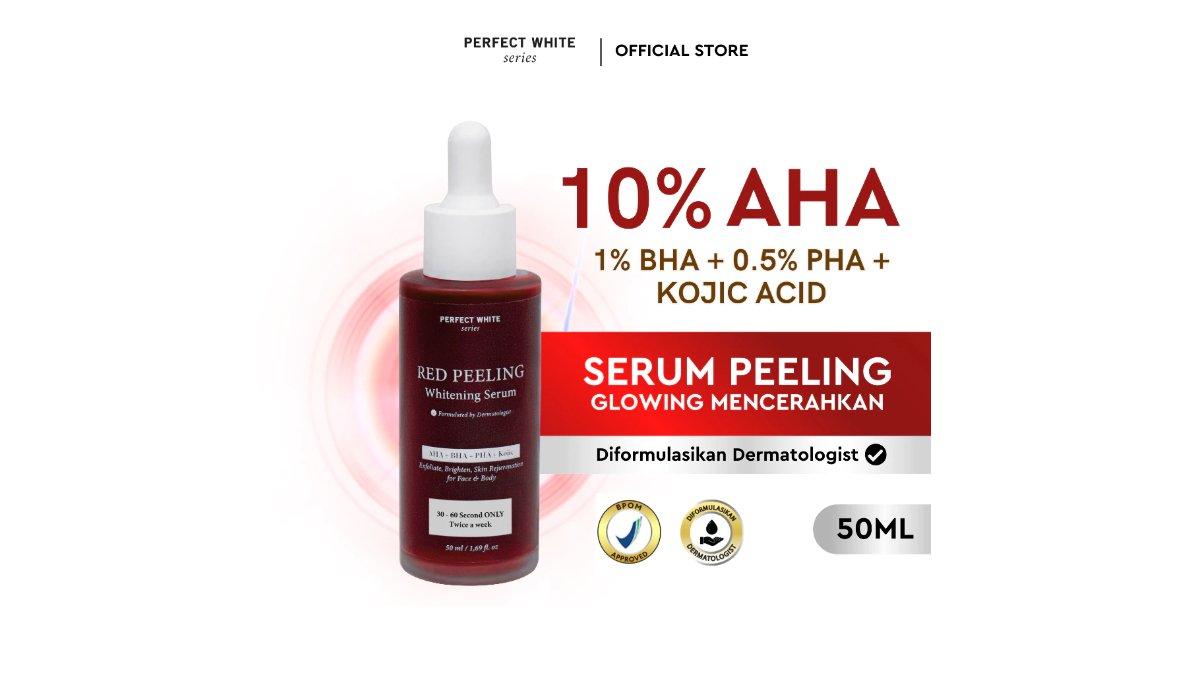 Perfect White Red Peeling Whitening Serum with 10 persen AHA BHA PHA Kojic Acid
