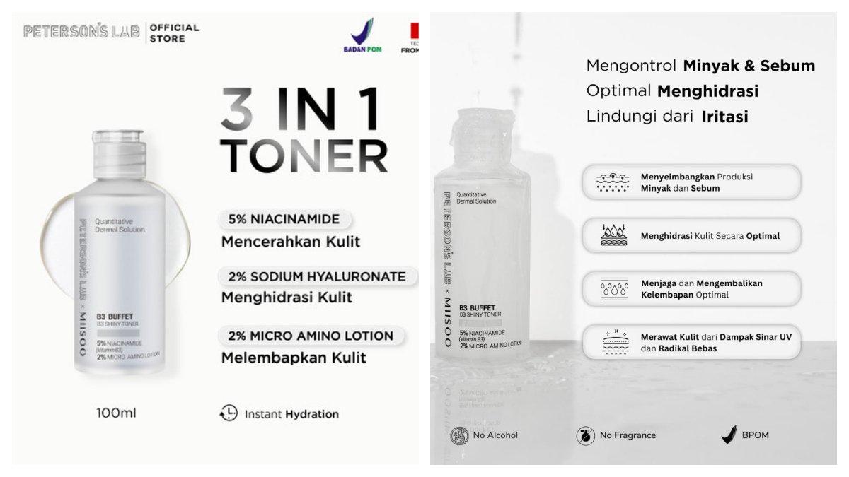 Peterson's Lab 5 persen Niacinamide Shiny Toner 