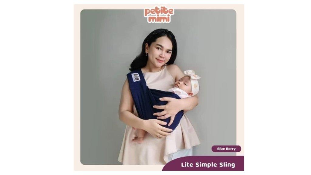Petite Mimi Lite Simple Sling - Geos Busa - Gendongan Samping Kaos Instan - Gendongan Gen Two