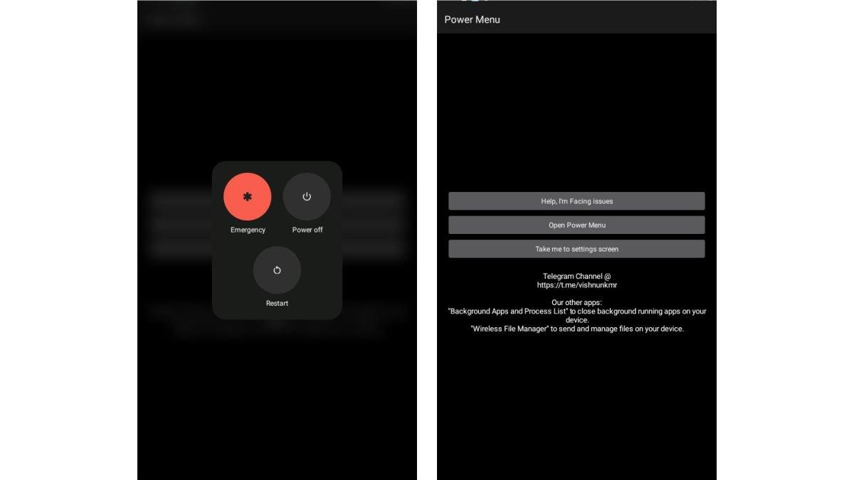 Ilustrasi aplikasi Power Menu