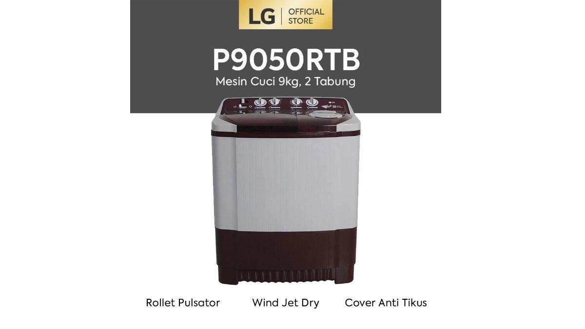 LG Mesin Cuci Twin Tub 9kg P9050RTB