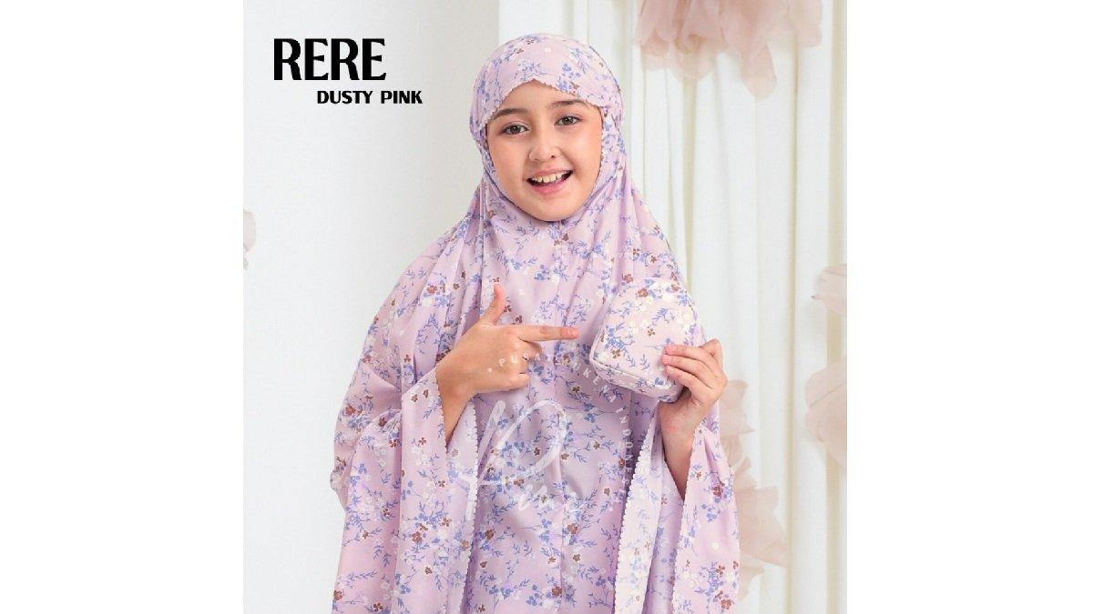 Pusat Mukena Indonesia - Mukena Anak Travel Mini Parasut Korea Laser Cut 2in1