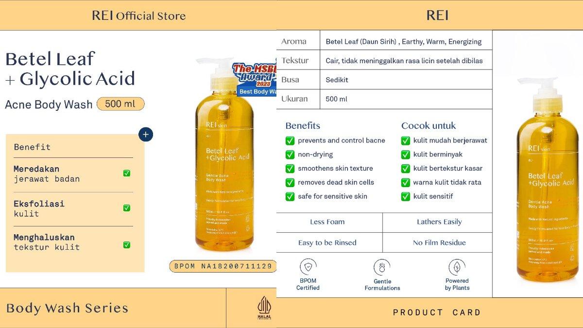 REI Skin Betel Leaf + Glycolic Acid Gentle Acne Body Wash