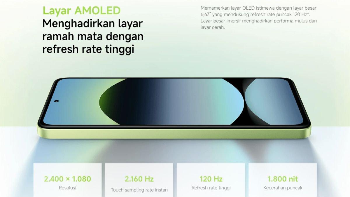 Spesifikasi layar Redmi Note 14 4G