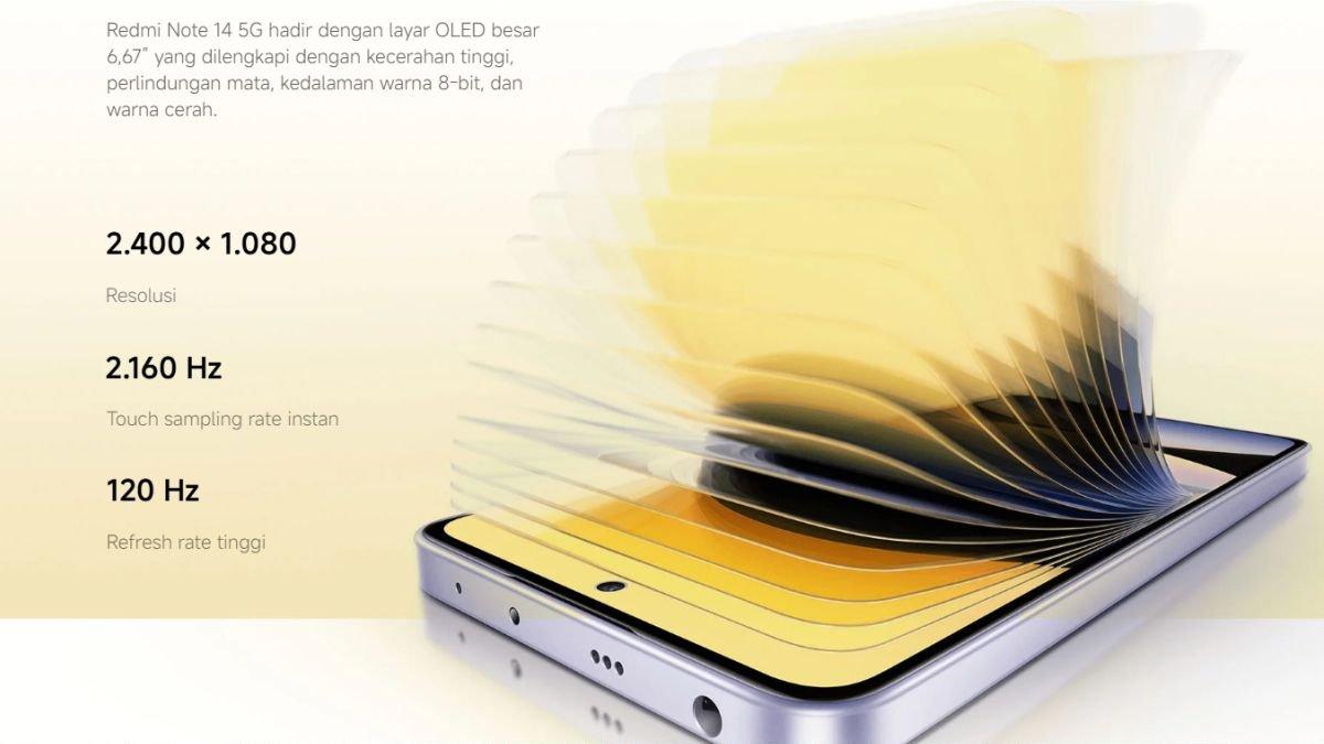 Spesifikasi layar Redmi Note 14 5G