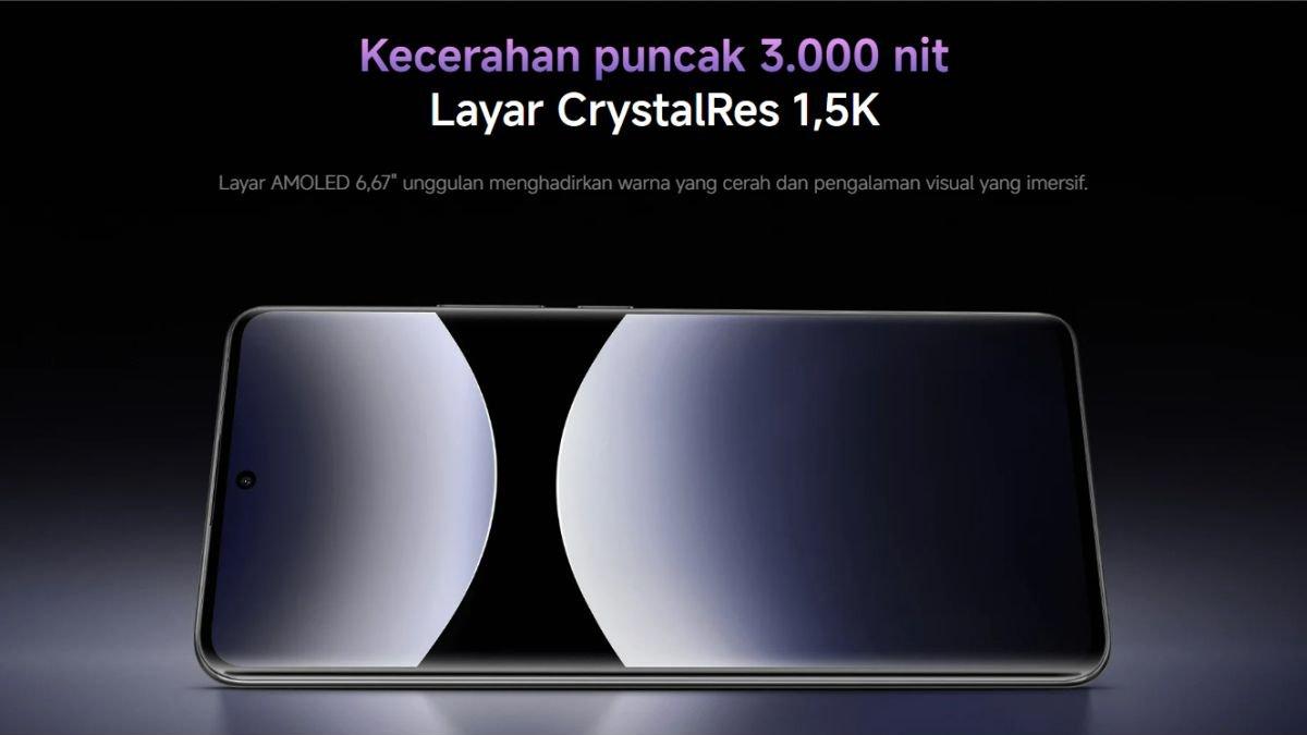 Ilustrasi layar lengkung Redmi Note 14 Pro Plus 5G