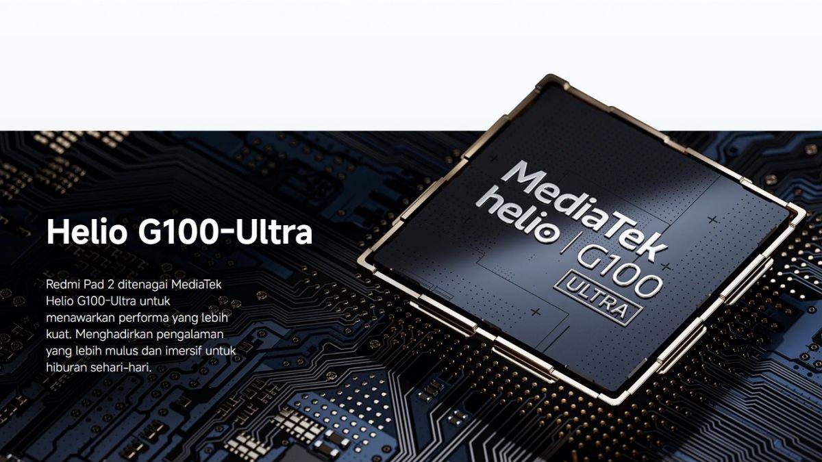 Ilustrasi Redmi Pad 2 yang diperkuat Helio G100-Ultra