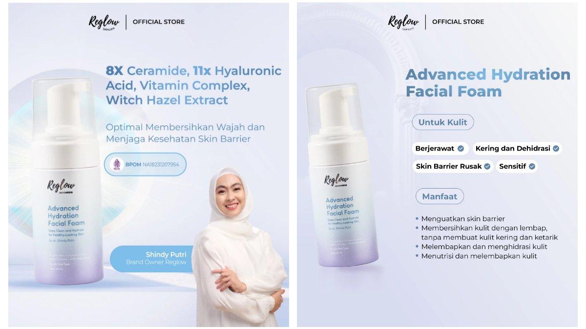 Reglow Advanced Hydration Facial Foam dengan 8X Ceramide