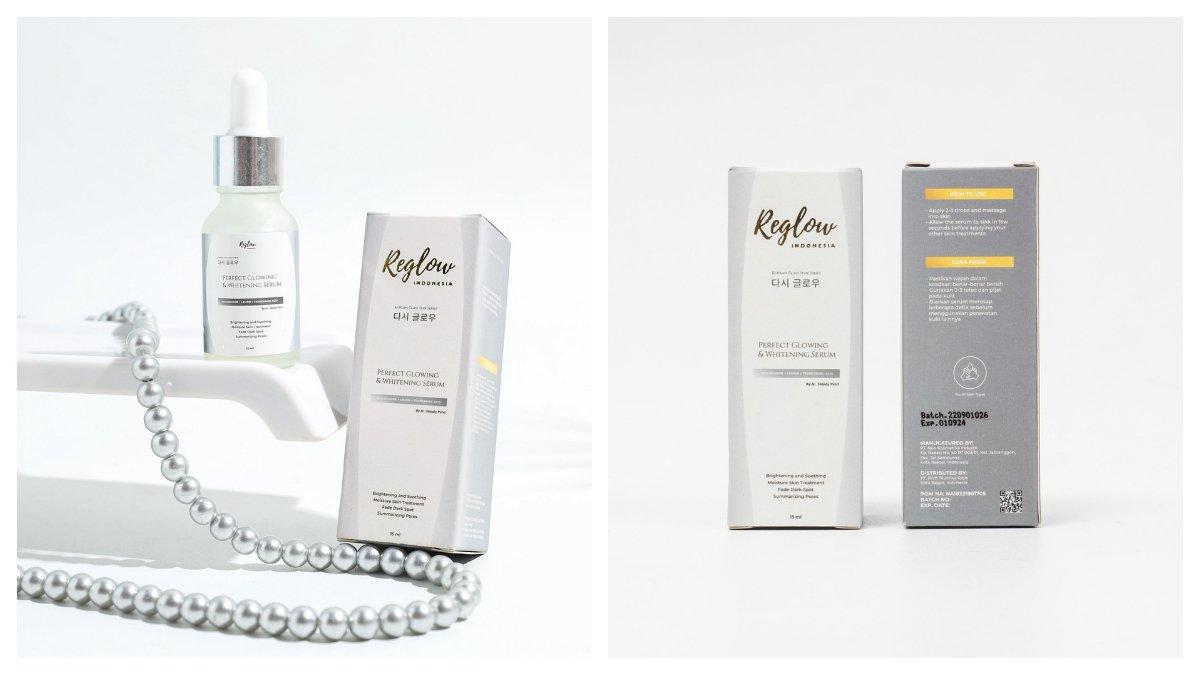Reglow Perfect Glowing and Whitening Serum  hadir dengan botol kaca doff