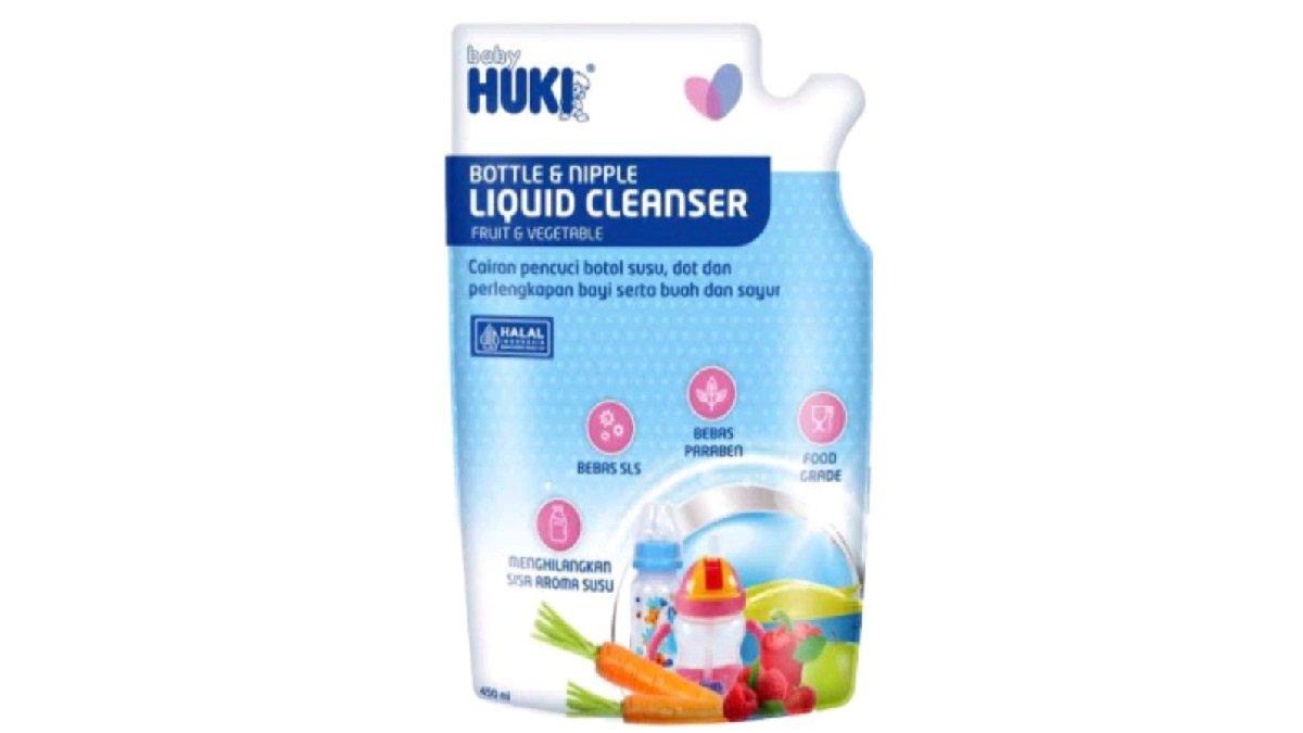 Rekomendasi Sabun Pencuci Botol Bayi Huki Liquid Cleanser.