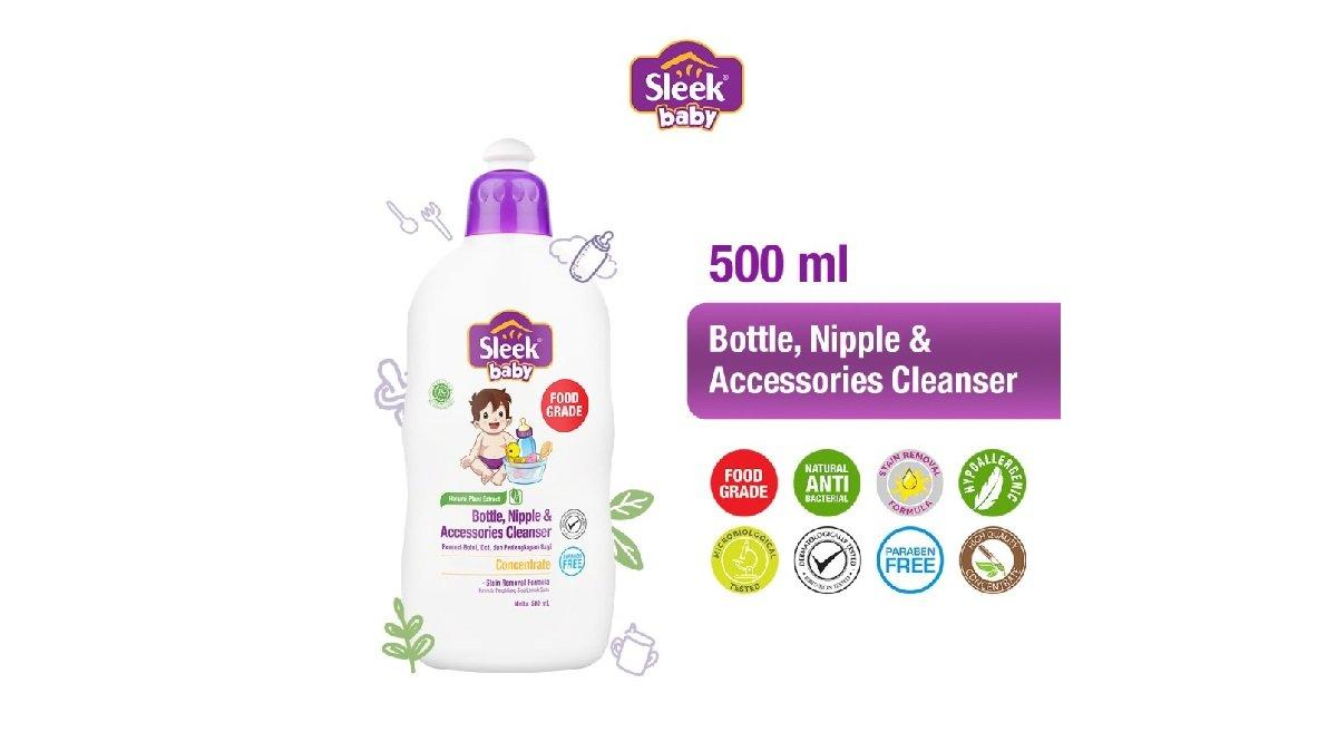Rekomendasi Sabun Pencuci Botol Bayi Sleek Baby Bottle, Nipple & Accessories Cleanser.