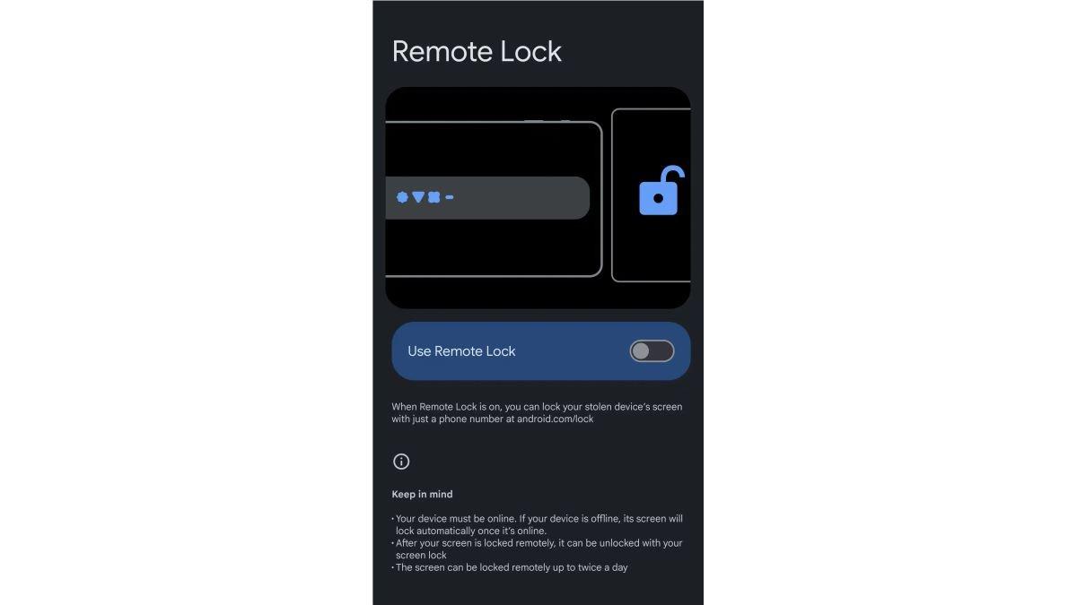 Ilustrasi fitur Remote Lock untuk memperkuat keamanan HP Android
