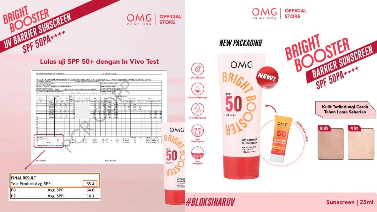 Review Sunscreen Affordable dari OMG Oh My Glow Bright Booster UV Barrier, Punya SPF Tinggi
