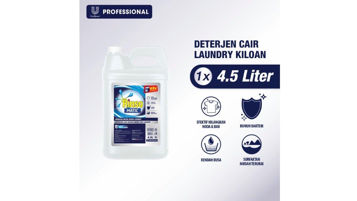 Rinso Professional Deterjen Laundry Kiloan Cair 4.5 L Jerigen