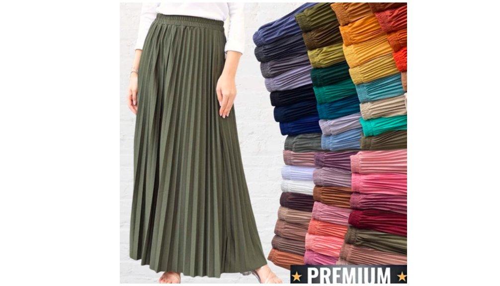 Rok Plisket Premium Jumbo Bahan Hyget Super
